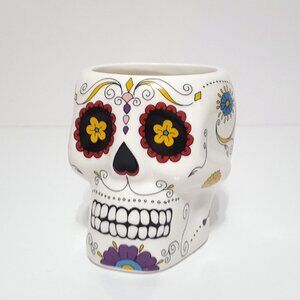 NEW RARE Williams Sonoma Day of the Dead Figural Mug 17 OZ Stoneware
